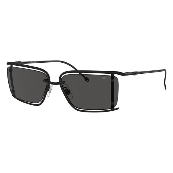 New DIESEL Black Semi Rimless Rectangle DL1002 109/87 Sunglasses Women - Picture 1 of 6
